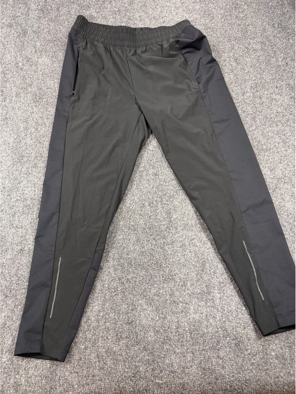 Nike Dri Fit Track Pants Men Medium Black Cotton Zip Pockets Elastic Waist